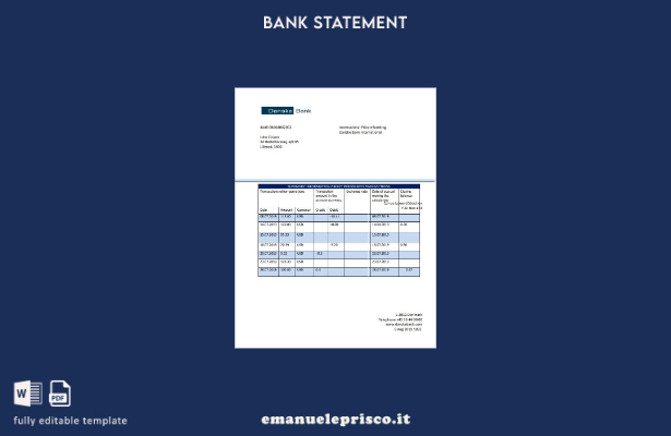 modello word di estratto conto bancario Danimarca Danskebank in stile verificato